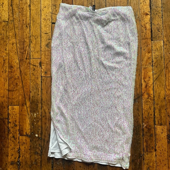 H&M Sequined One Shoulder Net Top & Sequined Net Skirt - Size L - Picture 12 of 14